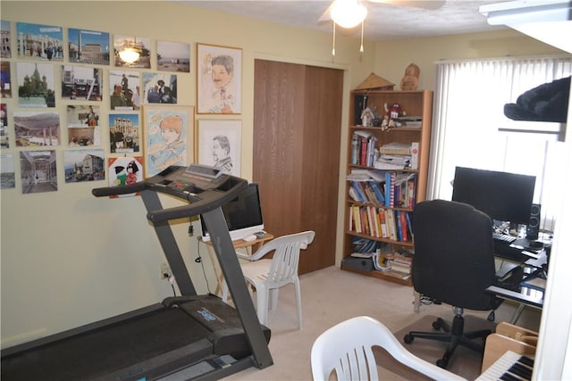 86 Everwild Ln, Greece, NY 14616 - office space with ceiling fan and light colored carpet
