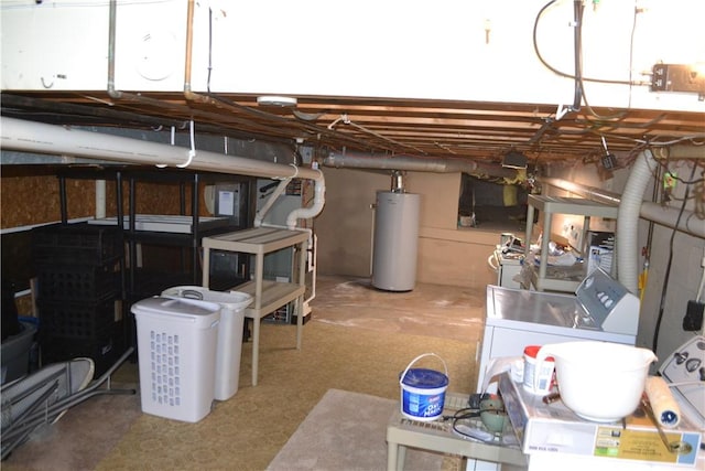 86 Everwild Ln, Greece, NY 14616 - unfinished basement with water heater and washer and clothes dryer