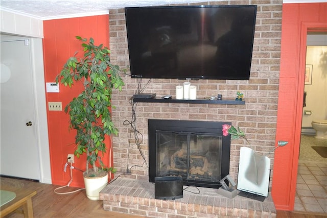 86 Everwild Ln, Greece, NY 14616 - interior details featuring crown molding and a fireplace