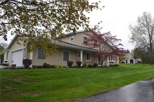 86 Everwild Ln, Greece, NY 14616 - view of side of home featuring a lawn, an attached garage, and a chimney
