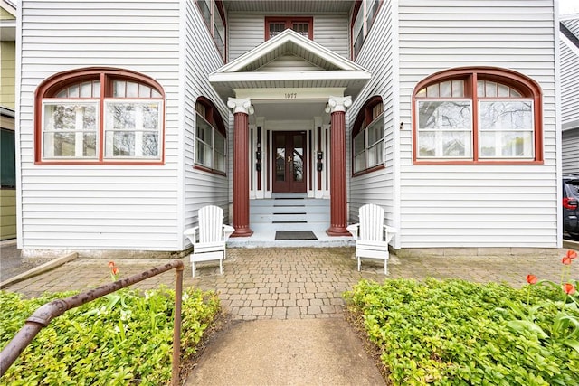 view of exterior entry with french doors