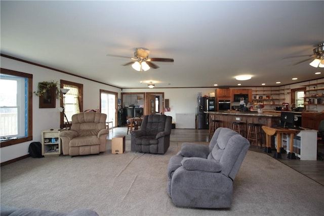 200 Mertz Rd, Bainbridge, NY 13733 - living area with a ceiling fan and recessed lighting