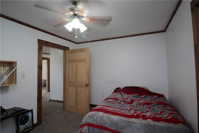 200 Mertz Rd, Bainbridge, NY 13733 - bedroom featuring ceiling fan, ornamental molding, and carpet