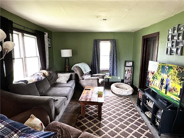 living room featuring wood finished floors