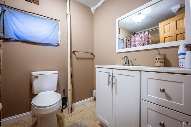 11511 State Route 26, Ava, NY 13303 - bathroom featuring baseboards, tile patterned floors, vanity, and toilet