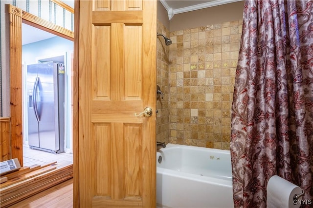 11511 State Route 26, Ava, NY 13303 - bathroom with crown molding and shower / bath combination with curtain