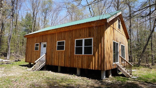 11 Lake Pennock Dr, Orwell, NY 13144 - view of outdoor structure with entry steps and a view of trees