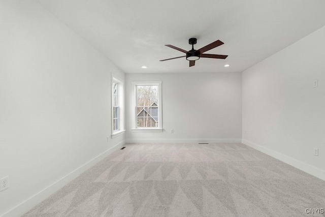 LOT379TIMBERBANKS 8032 Forest Rdg, Lysander, NY 13027 - spare room with baseboards, recessed lighting, ceiling fan, and light colored carpet