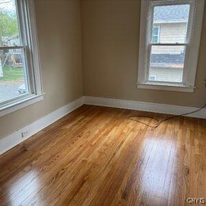 118 Ruhamah Ave, Onondaga, NY 13205 - spare room featuring baseboards, a healthy amount of sunlight, and wood finished floors