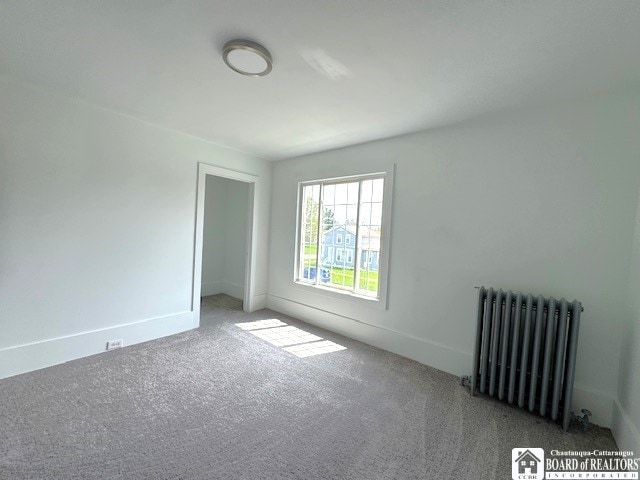 184 W 2nd St, Dunkirk-City, NY 14048 - carpeted empty room with baseboards and radiator