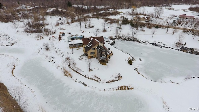 view of snowy aerial view
