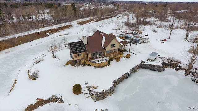 view of snowy aerial view