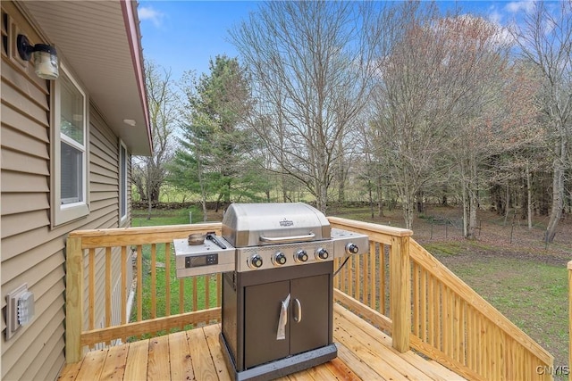 216 Harry Bryant Rd, Amboy, NY 13493 - deck featuring area for grilling, a lawn, and view of wooded area