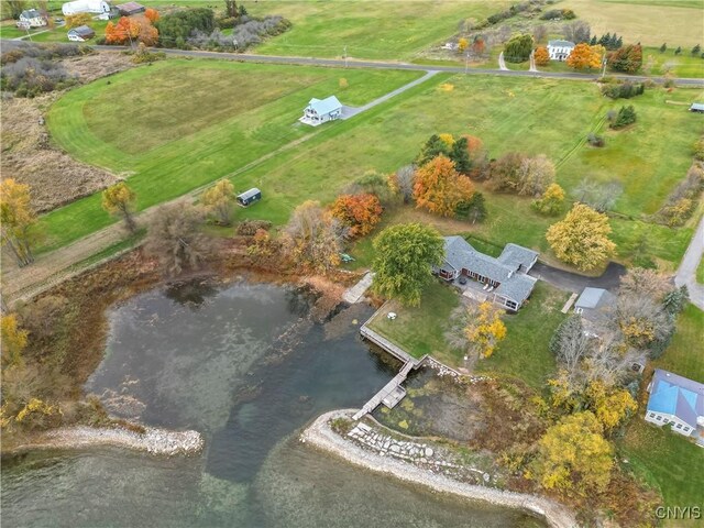25524 County Route 57, Lyme, NY 13693 - birds eye view of property featuring a water view and a rural view