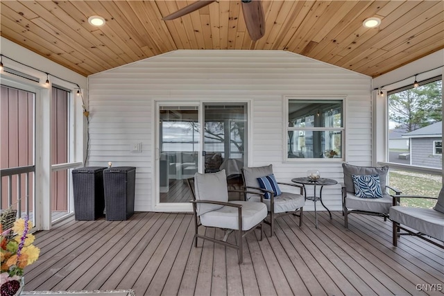 25524 County Route 57, Lyme, NY 13693 - sunroom / solarium featuring ceiling fan