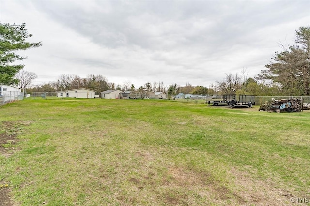 view of yard with fence