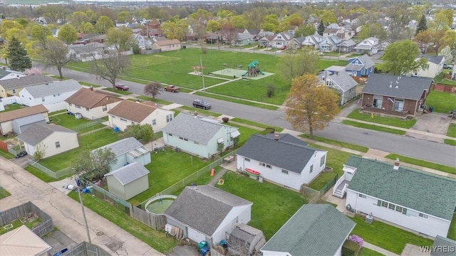 aerial view featuring a residential view