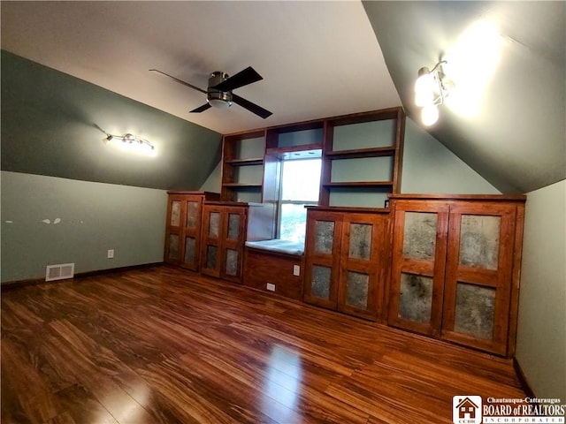 804 Smith Rd, Villenova, NY 14062 - additional living space with wood finished floors, lofted ceiling, ceiling fan, and baseboards