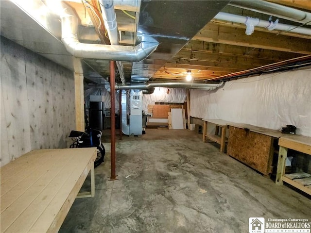 804 Smith Rd, Villenova, NY 14062 - unfinished basement with heating unit