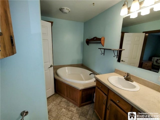 804 Smith Rd, Villenova, NY 14062 - bathroom featuring a garden tub and vanity