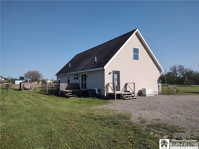 804 Smith Rd, Villenova, NY 14062 - rear view of house featuring a lawn and a deck