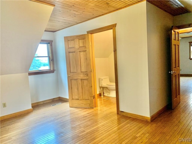 5048 State Route 28, Webb, NY 13420 - bonus room featuring wooden ceiling, light wood-style flooring, and baseboards