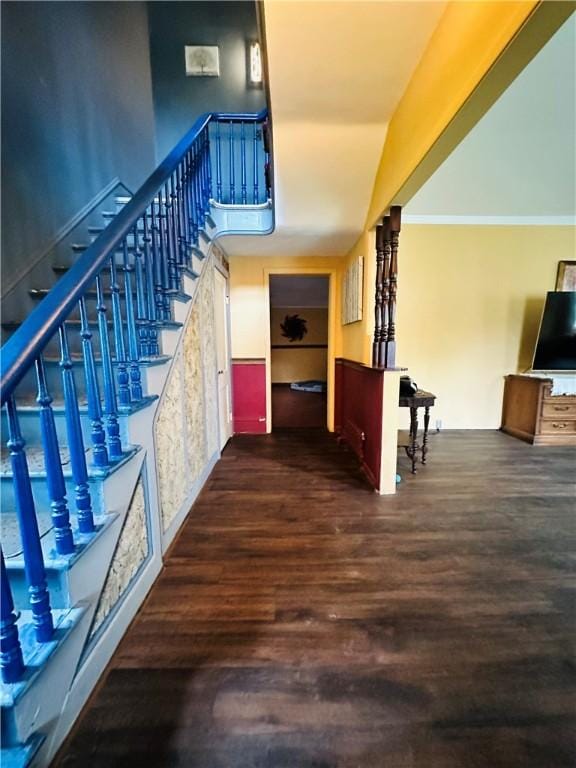 121 E William St, Bath, NY 14810 - stairs featuring wood finished floors