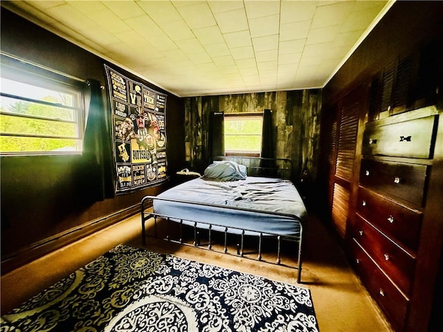 121 E William St, Bath, NY 14810 - bedroom with crown molding and wood walls