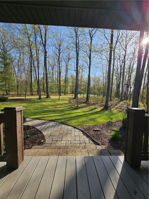 10400 Fox Ridge Rd, Corning, NY 14830 - deck with a yard and a patio area