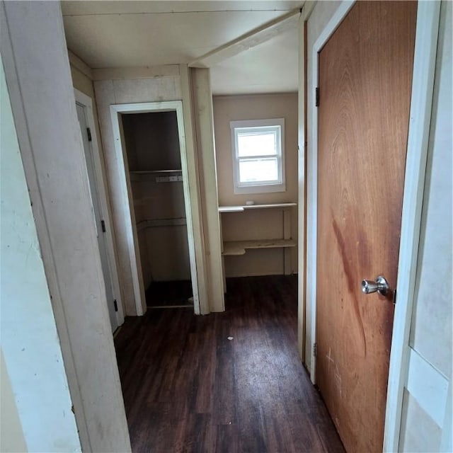hall with wood finished floors