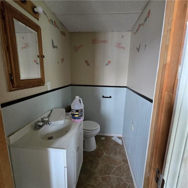 bathroom with toilet and vanity