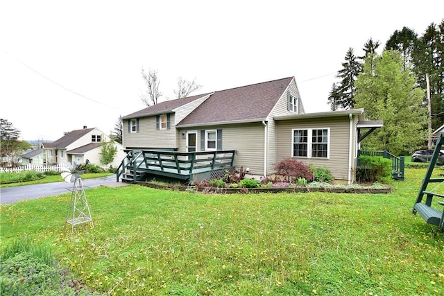726 Robinson Hill Rd, Union, NY 13790 - tri-level home featuring a wooden deck and a front lawn