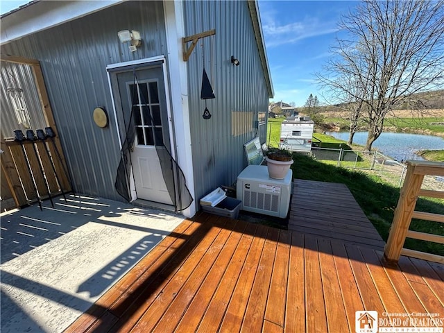9642 S Dayton Silver Creek Rd, Villenova, NY 14062 - wooden deck featuring a water view
