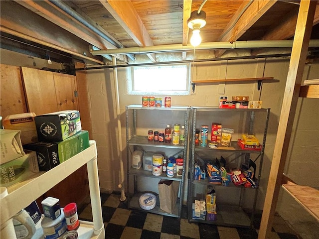 view of storage area