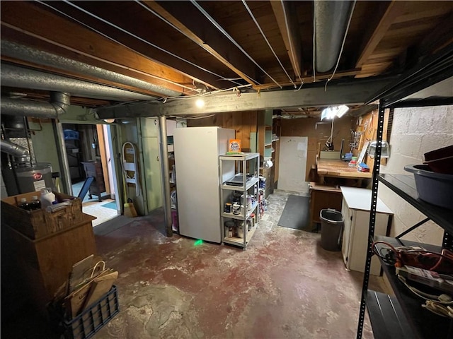view of unfinished below grade area