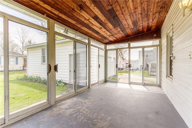 view of unfurnished sunroom