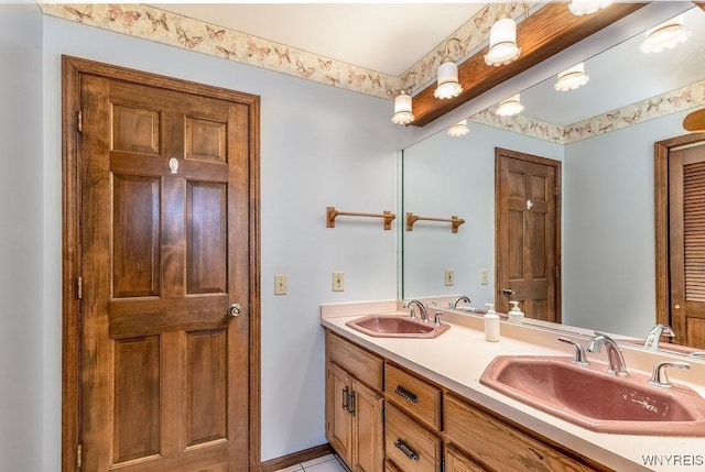 full bathroom featuring double vanity