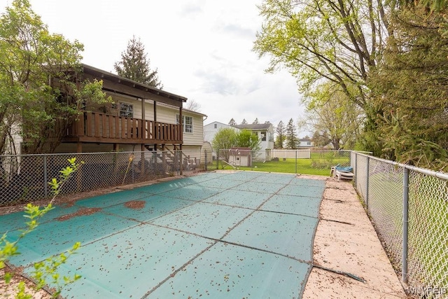 view of pool with a fenced in pool and a fenced backyard