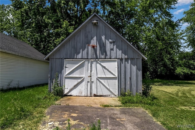 view of shed