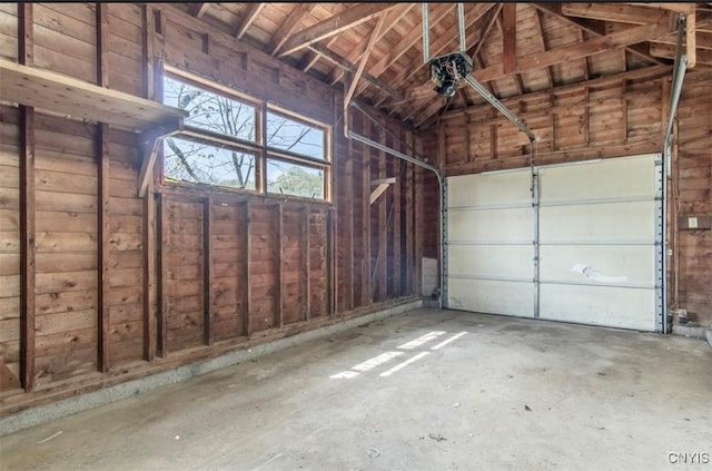 83 Salisbury St, Sandy Creek, NY 13083 - garage with wooden ceiling and wood walls