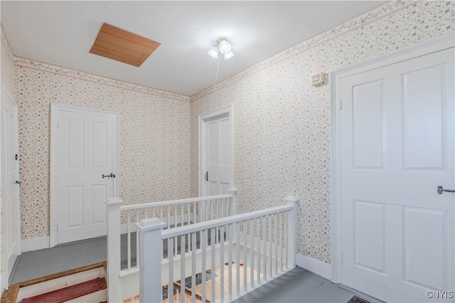 8733 State Route 289, Ellisburg, NY 13605 - interior space featuring a crib, baseboards, and wallpapered walls