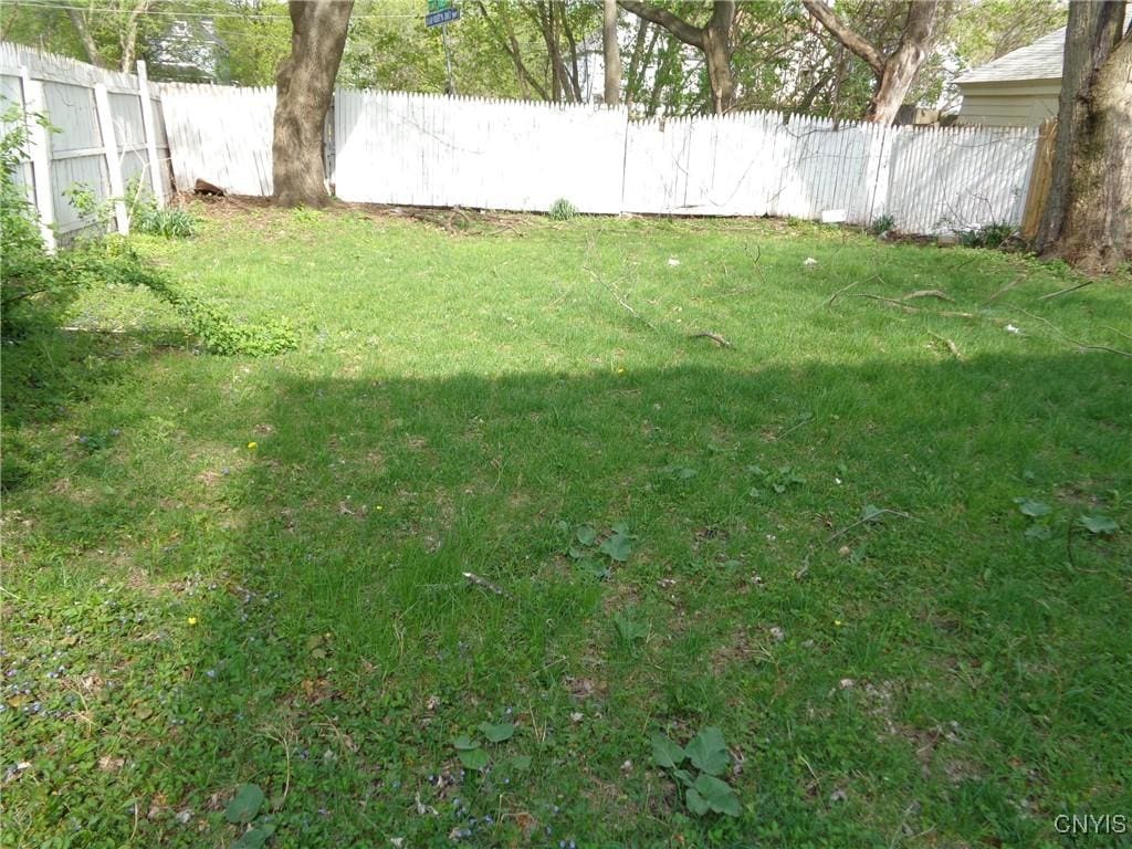 view of yard with fence