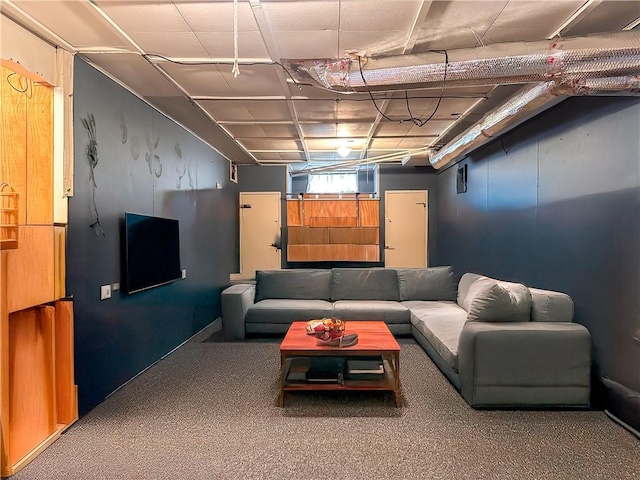 living room with carpet