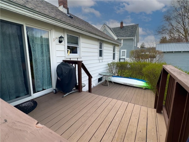 deck with area for grilling
