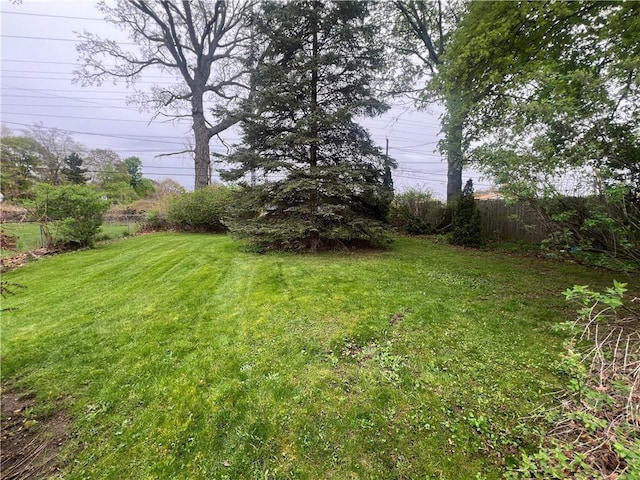 view of yard featuring fence