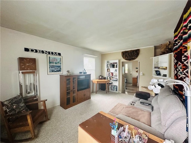 view of carpeted living area