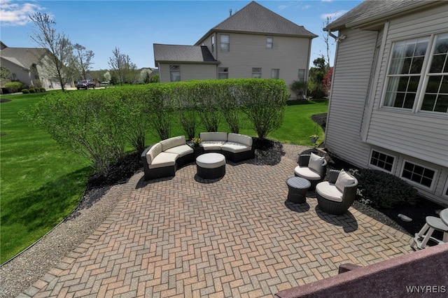 view of patio / terrace featuring an outdoor living space