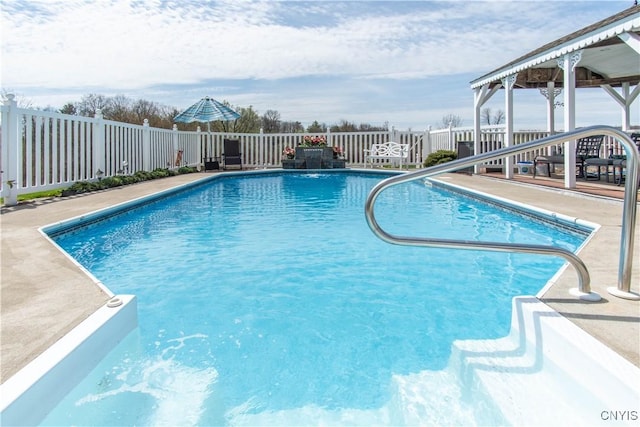 21770 Bullhead Bay Rd, Alexandria, NY 13640 - view of swimming pool with a fenced backyard, a gazebo, and a patio area
