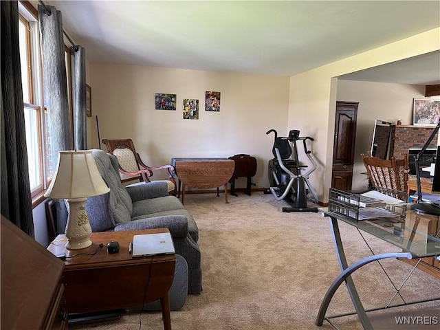 interior space featuring carpet and baseboards