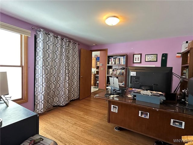 office with wood finished floors